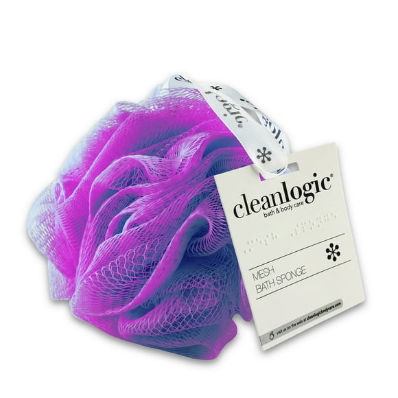 Clean Logic Éponge de Bain en Maille 40G (6 Pcs) Couleurs Assorties