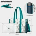 thumbnail image 5 of Teacher Tote Bag,White Dance Pattern Teacher Utility Tote Bag,Large Work Tote Bags for Women with Multiple Pockets,Top Zipper Closure,13.8x10.6x6.7 Inch, 5 of 5