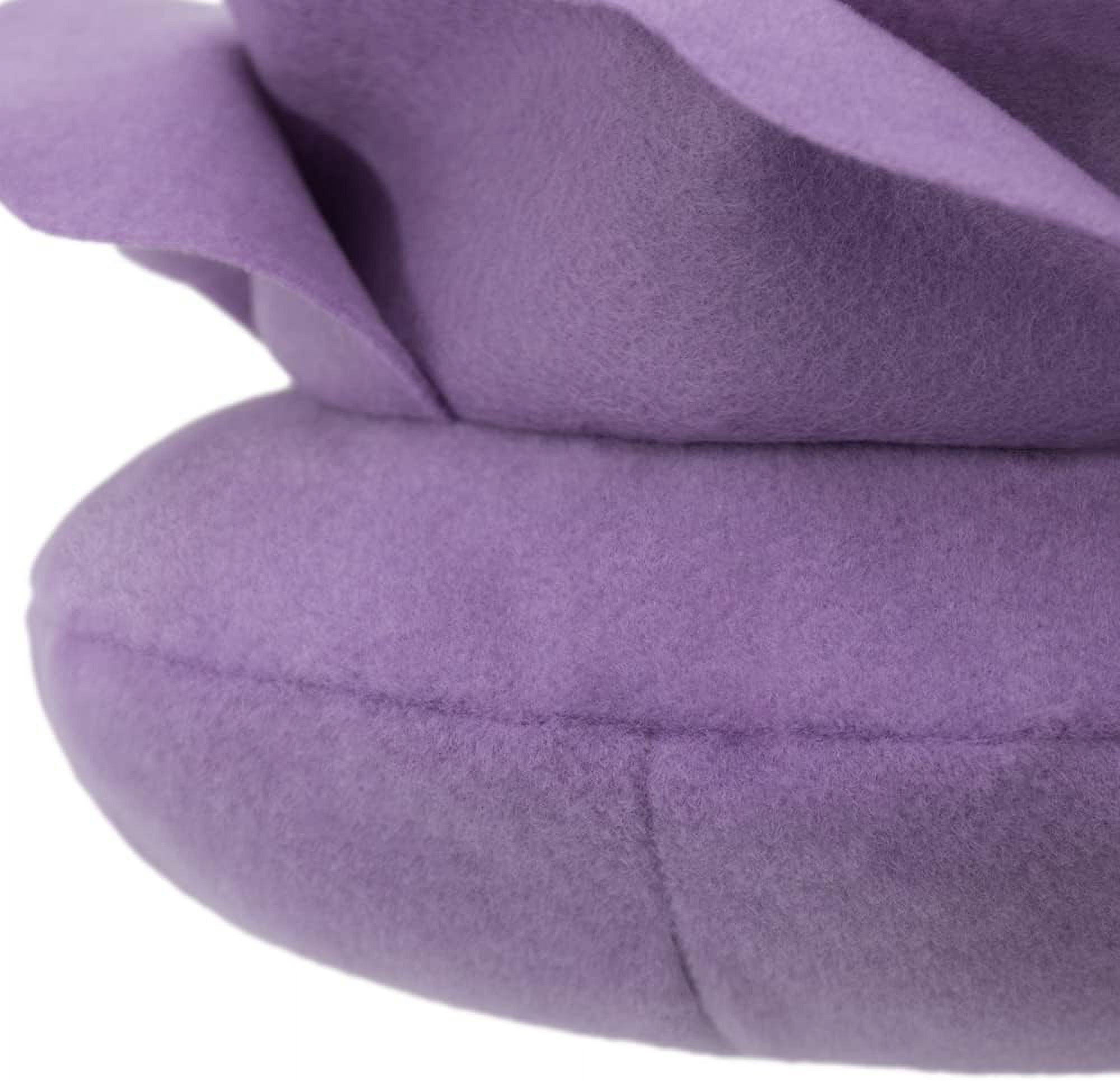 JWH 3D Round Decorative Handmade Valentine Flower Throw Pillow Covers with insert for Couch Bed Living Room Chair Bedroom 14 Inch Lilac