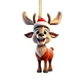 thumbnail image 2 of TOPReddon Christmas Hanging Decoration, Cute Reindeer Christmas Decoration Dog Pendant Christmas Pendant, Hanging Reindeer Ornament Crystal Acrylic Holiday Reindeer, Christmas Tree Accessories, 2 of 6