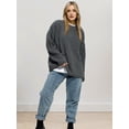 thumbnail image 6 of Women'S Autumn and Winter Round Neck Pullover Loose Casual Long Sleeve Knitted Sweater Pullover Tops Dark Grey XL, 6 of 10