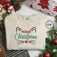 thumbnail image 2 of Meowy Christmas Embroidered Unisex T-shirt Sweatshirt Hoodie, Cat Christmas Shirt, Cat Lover Christmas, Kitten Christmas, Cat Mom Christmas., 2 of 5