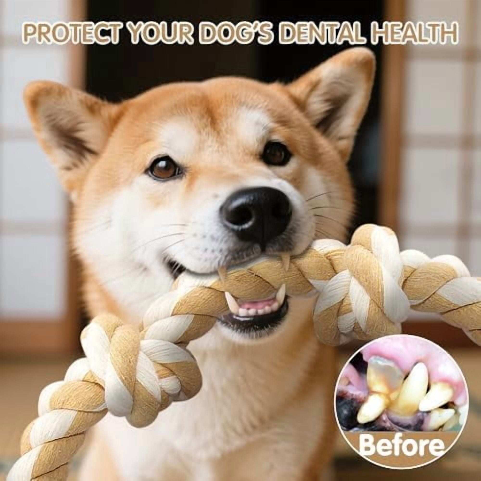 4-Knot Rope Toy for Medium/Small Dogs - 26in Aggressive Chewer Puppy Tug Toy, Almost Indestructible Teething Chew Toy