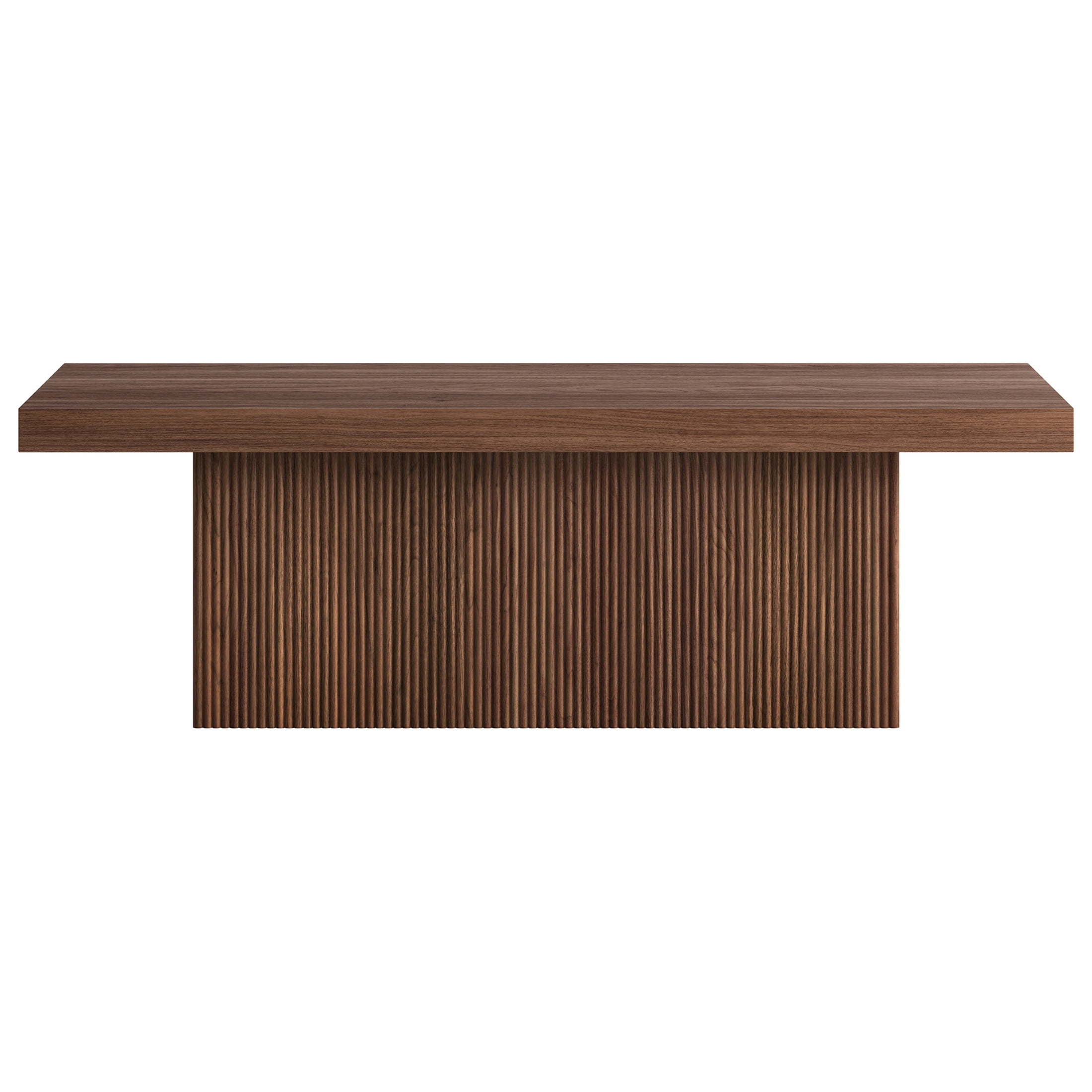 Evelyn&Zoe Modern/Contemporary 48" Wide Satin Walnut Coffee Table