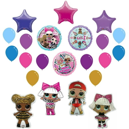 L.O.L. Surprise! Surprise Diva Queen Bee McSwag Leopard Tutu Characters 22 Piece Birthday Party Balloons Ultimate Deluxe Set