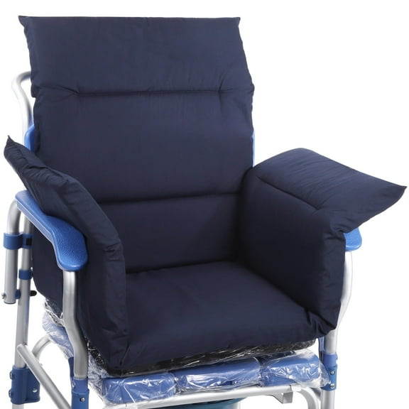 Wheelchair Cushion with Back Support, Thickened Soft Cotton Padding for Wheelchair, All-Around Design for Seat, Back and Arms, Winter Insulation Wheelchair Pad, Full Coverage