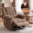 thumbnail image 5 of JMYMRY Recliner Chair, Rocker Recliner for Adults, Recliner Chair with Heat and Massage, Manual Recliner with Cup Holders for Living Room, Brown, 5 of 11