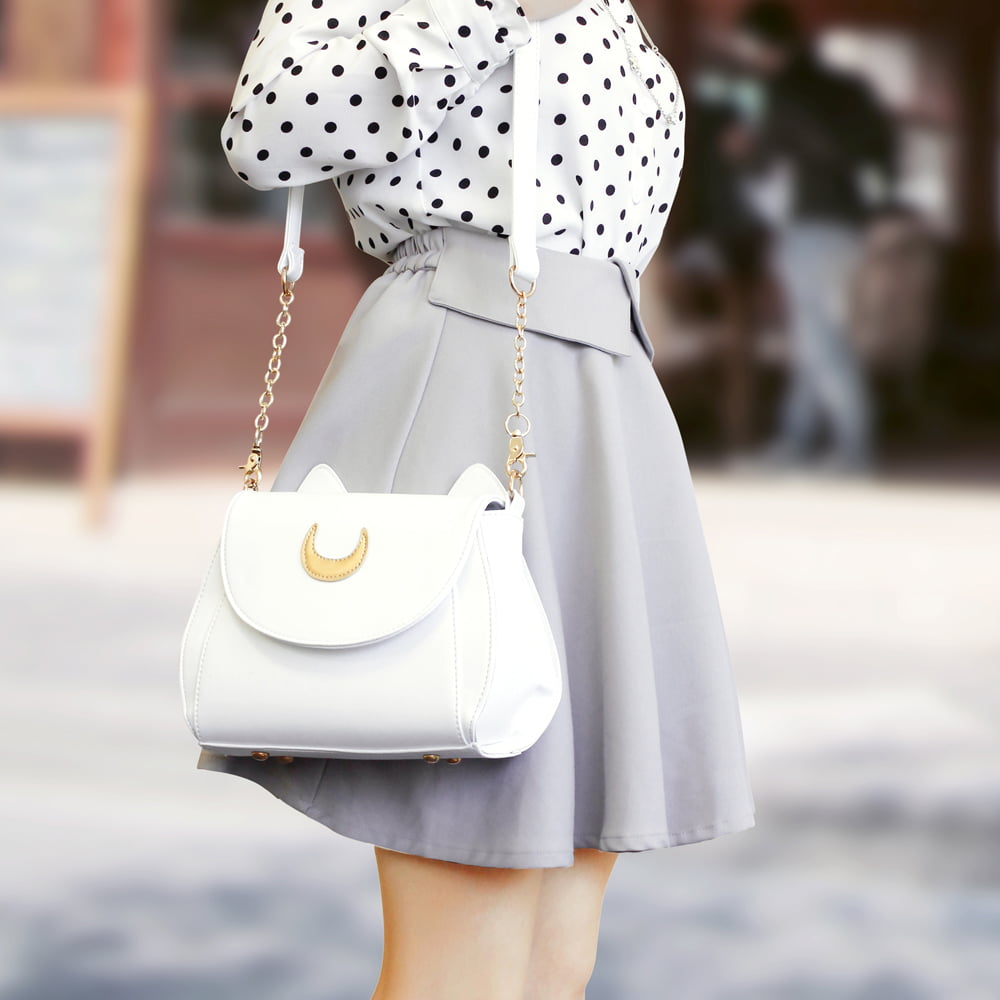 Gearonic Moon Lady Handbag Kitty Cat Ears Faux Leather Shoulder Bag Purse-  White : Target