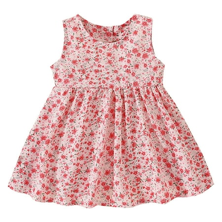 

HTGFGMGW Flower Girl Dress Toddler Girls Sleeveless Sunflower Prints Bowknot Ribbed Tulle Princess Dress Clothes Girls Summer Outfits Pink