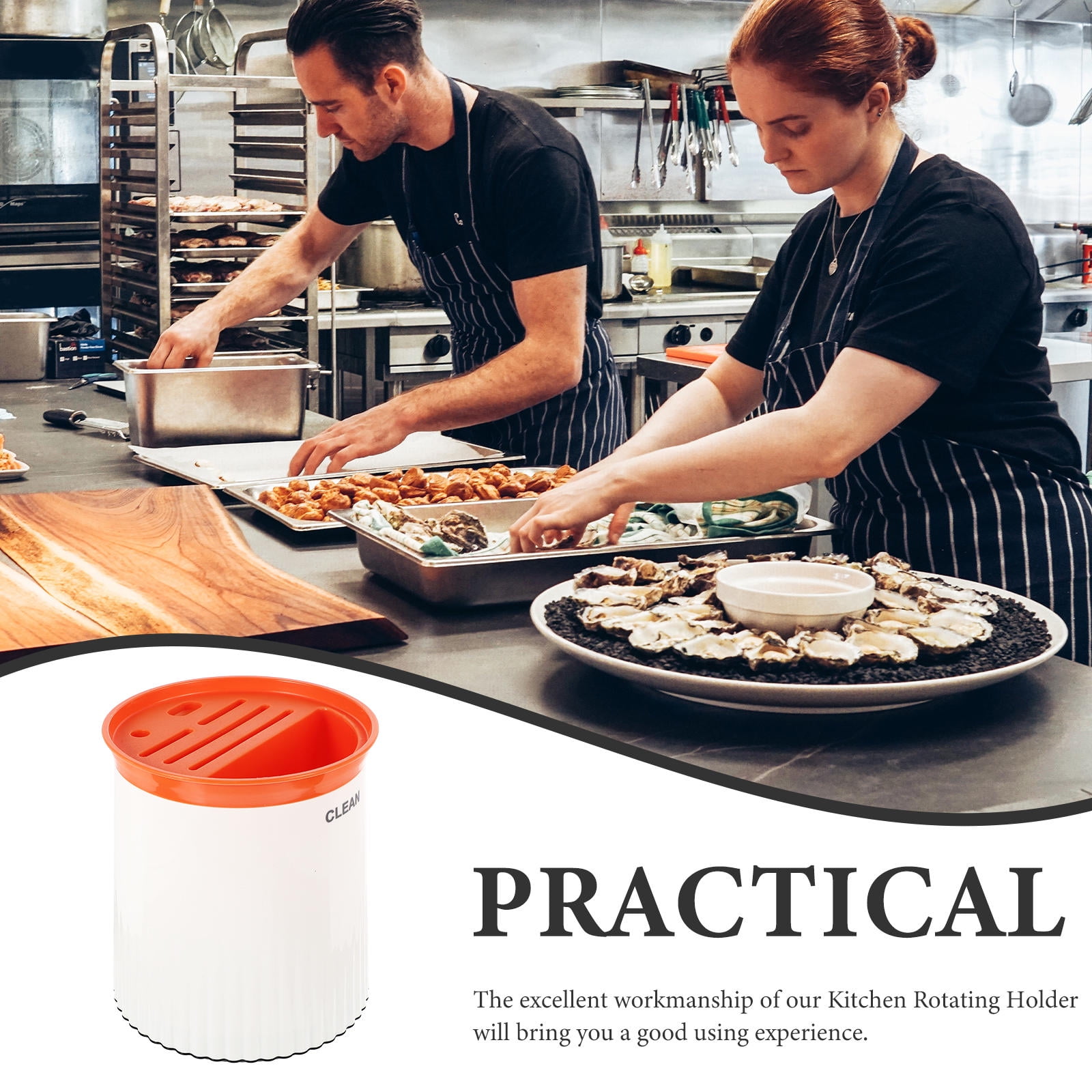 COSMOBETTY Utensils Holder White For Kitchen Counter 1Pack 8.53X7.27X7.27in
