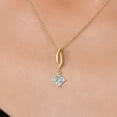 thumbnail image 3 of Gem Stone King 10K Yellow Gold Lab Grown Diamond Pendant Necklace for Women | 0.72 Cttw | Gemstone April Birthstone | Princess 5MM | DEF Color | VVS-VS Clarity | With 18 inch Chain, 3 of 6