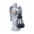 thumbnail image 2 of Estatua de ángel con ramo de flores y luz solar, 14 x 7 x 23 cm, escultura de resina impermeable, adorno para césped, ideal como regalo de, 2 of 8