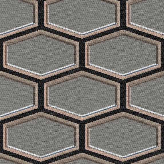Ahgly Company Indoor Square Patterned Rosy Brown Pink Novelty Area Rugs, 6' Square