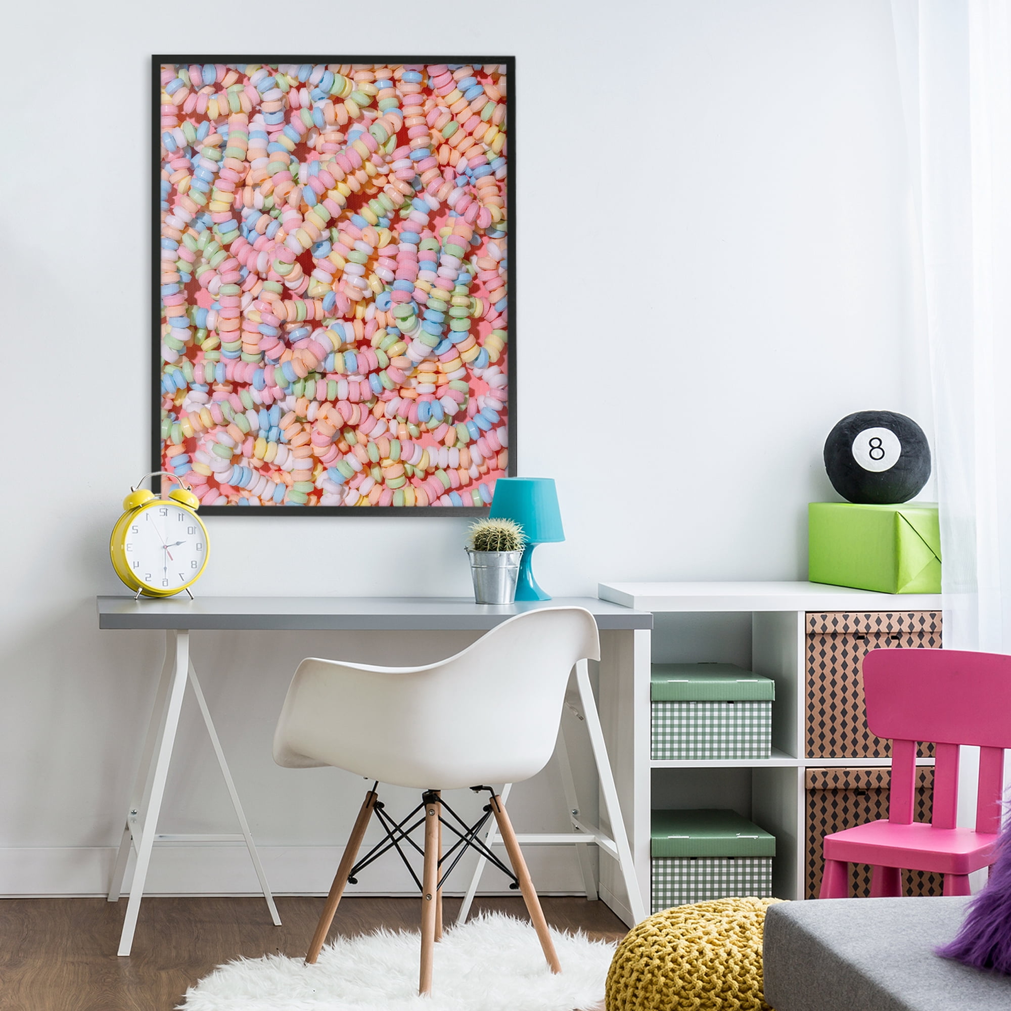 Stupell Industries Pastel Candy Necklace Black Framed Giclee Art, design by LISH Creative