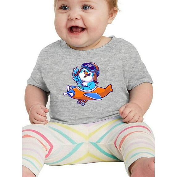 Cute Bird Riding Airplane T-Shirt Infant -Image by Shutterstock, 12 Months