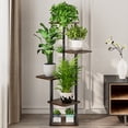 thumbnail image 5 of Curtilage Plant Stand, 5 Tier Metal Plant Shelf  with Grow Light, Indoor Flower Display Stand for Living Room Patio Home Decor Brown, 5 of 6