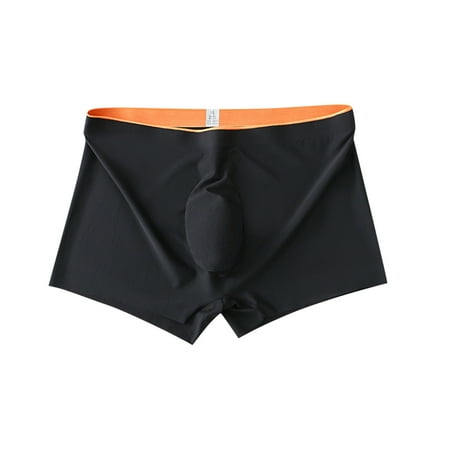Summer Savings Clearance 2025  Mens Boxer Briefs  Men s Ice Silk Underwear Seamless Boxer Briefs with Pouch Moisture-Wicking Breathable Cool Boxers L-4XL