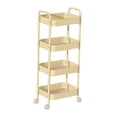 thumbnail image 1 of Carrito rodante con ruedas, carrito utilitario, estantería móvil de metal, cesta para frutas y verduras para comedor, oficina, baño, lavandería Amarillo, 1 of 8
