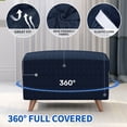 thumbnail image 6 of Elastic Ottoman Slipcover, Stretchable Furniture Protector With Non-Slip Design For Square Footstool Pouf, Jacquard Washable Cover Fits 18 To 24 Inch, Home Decor & Easy Care, 6 of 7