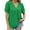 Green, variant on Buigttklop Summer Tops for Women 2024 Plus Size Women'S Short Sleeve V-Neck Solid Color Pleated Loose Fit Basic Tunic Top