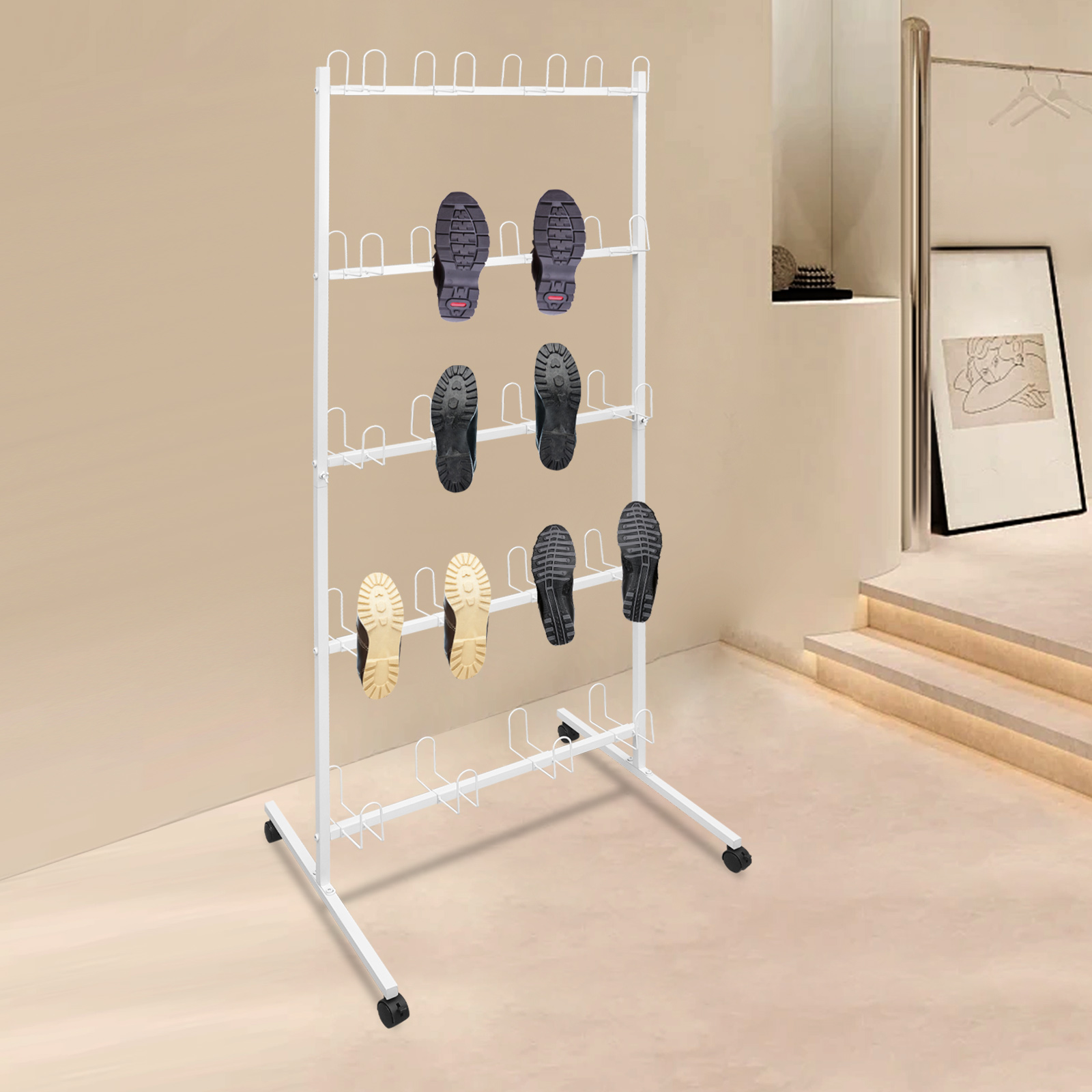5-Tier Boxing Gloves Drying Rack Boxing Glove Storage Stand with Universal Wheels for For Boxing Gyms, Homes