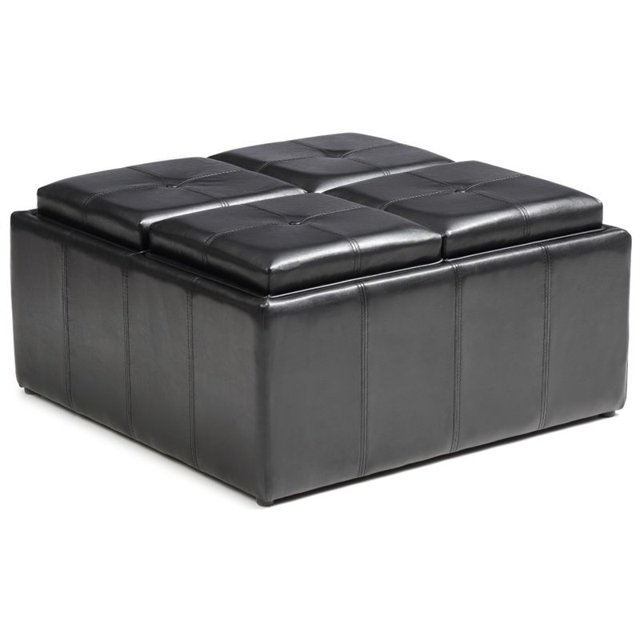 Hodedah Poupée de Rangement avec 4 Plateaux de Service en Noir