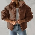 thumbnail image 3 of qolati Women's Quilted Puffer Jackets Lightweight Winter Warm Stand Collar Zip Up Jacket Long Sleeve Baggy Short Padded Down Coats, 3 of 6