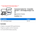 thumbnail image 2 of Conversion Gasket Set - Compatible with 2011 - 2014 Dodge Avenger 3.6L V6 2012 2013, 2 of 2