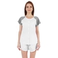 thumbnail image 1 of Inkmeso Solid 2 Pc Nightwear Set For Women Raglan Sleeves Button-Down Top & Shorts Sleepwear-36, 1 of 7