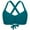 Dark Green, variant on Ladies Fashion Sexy Gathered Solid Color Bikini Swimsuit Top