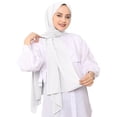 thumbnail image 4 of Qarigey Bufanda de gasa versátil en hermosos colores para mujer, mantón Hijab de gasa, materiales cómodos Sombreros humo gris, 4 of 6