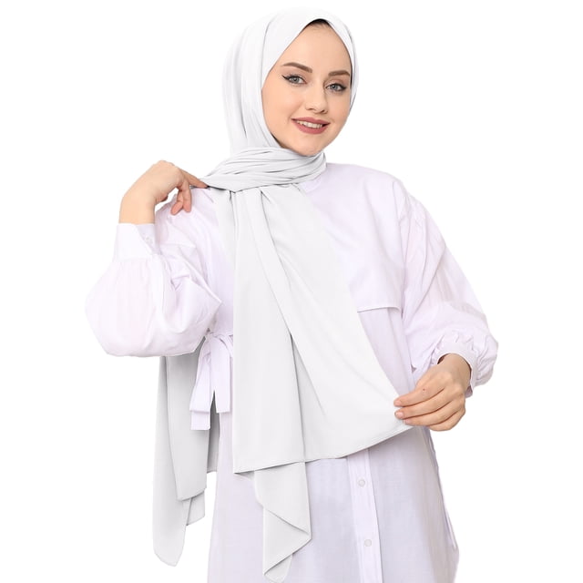 Minnieouse Hijab de gasa cómodo y fácil de llevar de poliéster para materiales de mantón de bufanda de mujer Sombreros humo gris