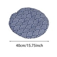 thumbnail image 3 of Reversible Cat Sleeping Pad, Comfortable Round Pet Mat with Soft Resilient Filling, Breathable All-Season Cushion for Cat Bed Basket Crate Kennel, Double-Sided Design Solid & Pattern, 15.8in, Blue, 3 of 3