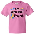 thumbnail image 3 of Inktastic Just Down RIght Perfect Down Syndrome Awareness Ribbon Youth T-Shirt, 3 of 5