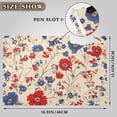 thumbnail image 3 of Vintage Style Red White Blue Flowers Foldable Binder Folder Clipboard with Pen Slot Double Clips A4 Size File Storage, 3 of 8