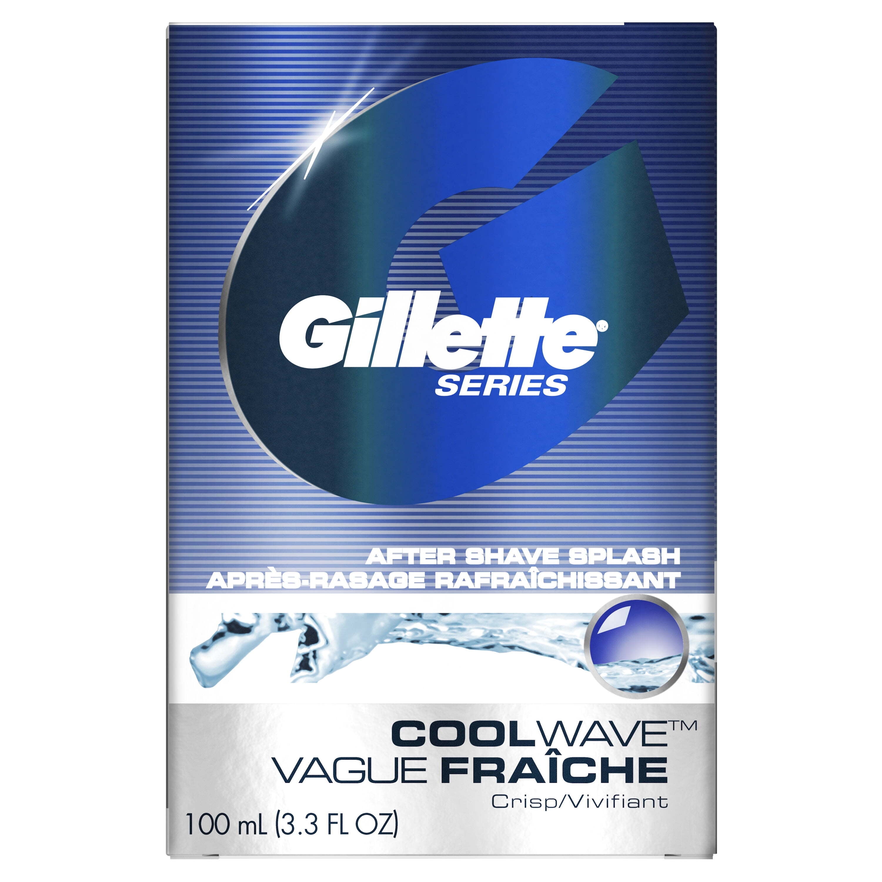 Gillette Series Aftershave Splash for Men, Cool Wave Scent, 3.3 oz