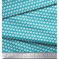 thumbnail image 2 of Soimoi Green Moss Georgette Fabric Texture & White Star Print Sewing Fabric Yard 42 Inch Wide, 2 of 3