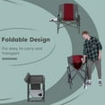 thumbnail image 6 of Oversized Directors Camping Chair Support 600 LBS, Heavy Duty Folding Outdoor Chairs with Detachable Side Pocket and Adjustable Side Table for Outside Beach,Lawn,Fishing (Red), 6 of 14