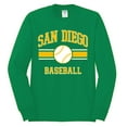 thumbnail image 2 of Wild Bobby City of San Diego Baseball Fantasy Fan Sports Men's Long Sleeve T-Shirt, Kelly, Large, 2 of 6