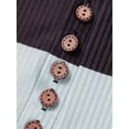 thumbnail image 6 of Qiylii Female Dandelion Print Round Neck Lace Patchwork Long Sleeve Tops T shirt with Buttons, 6 of 9