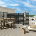 thumbnail image 3 of 72"x35"x16" Outdoor Privacy Screen with Stand Metal Balcony Decorative Screen,Black, 3 of 5