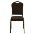 thumbnail image 7 of Flash Furniture 4 Pack HERCULES Series Crown Back Stacking Banquet Chair in Brown Patterned Fabric - Gold Vein Frame, 7 of 7