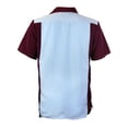 thumbnail image 2 of Men's Two Tone Bowling Casual Dress Shirt (Light Blue / Burgundy,5XL), 2 of 2