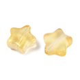 thumbnail image 2 of Transparent Spray Painted Frosted Glass Beads with Glitter Powder Star Gold 8x8x4mm Hole: 1mm, 2 of 3
