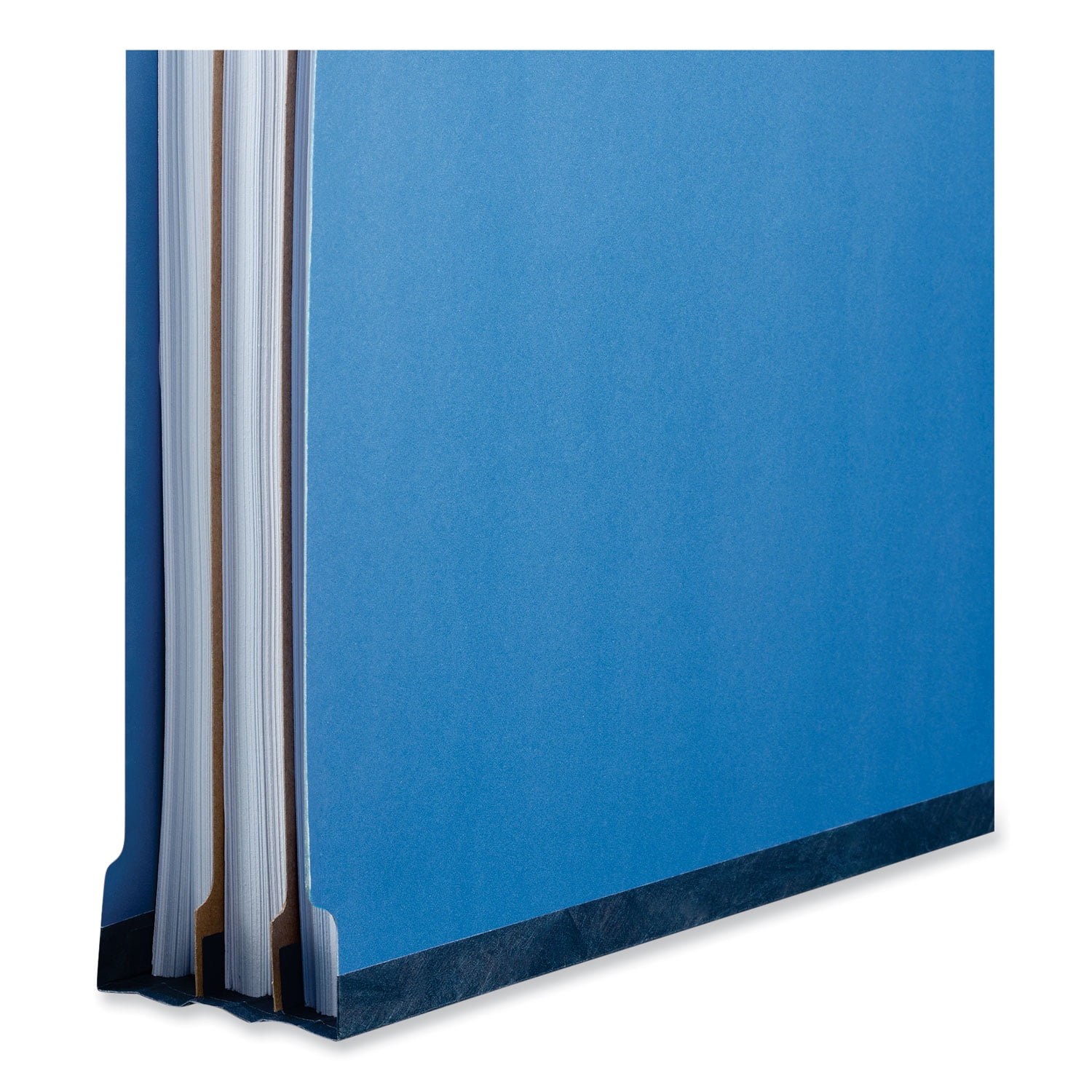 Bright Colored Pressboard Classification Folders, 2 Dividers, Legal Size, Cobalt Blue, 10/Box
