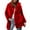Red, variant on Hueook Fall Coats for Women 2025 Women's Winter Solid Color Long Sleeve Warm Faux Jacket Red 3X