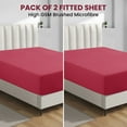 thumbnail image 3 of Lux Decor 2-Pack Twin Fitted Sheet Only - Upto 16" Deep Pocket, All-Around Elastic, Ultra Soft Microfiber, No-Slip Fit, Wrinkle & Fade Resistant - Burgundy, 3 of 8