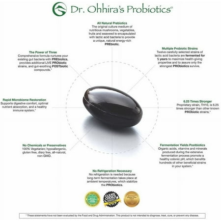 Dr. Ohhira’s Probiotics Professional Formula with 5 Year Fermented Prebiotics, Live Active Probiotics and The only Product with Postbiotic Metabolites, 30 Capsules