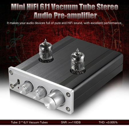 Mini HiFi 6J1 Vacuum Tube Stereo Audio Pre-amplifier Buffer Preamp Aluminum Alloy with Power (Best Mini Hi Fi Systems Review)