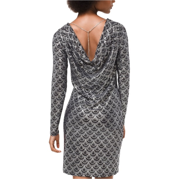 Michael Kors Vestido Vaina con Espalda Descubierta para Mujer, Metálico, Pequeño Michael Kors Vaina